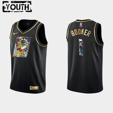 Kinder NBA Phoenix Suns Trikot Devin Booker 1 Nike 2021-2022 Schwarz Golden Edition 75th Anniversary Diamond Swingman